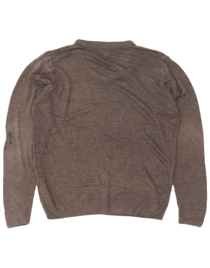 Marks & Spencer Pull Col V Homme Gris Moyen Acrylique