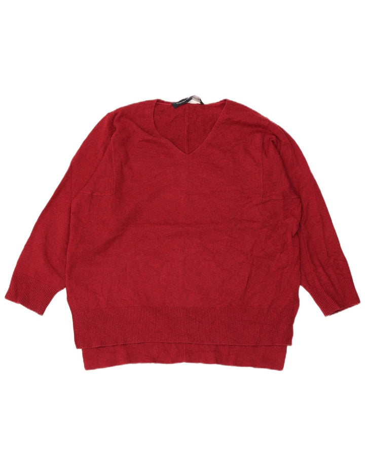 FRENCH CONNECTION Pull col en V pour femme UK 10 Petit Bordeaux