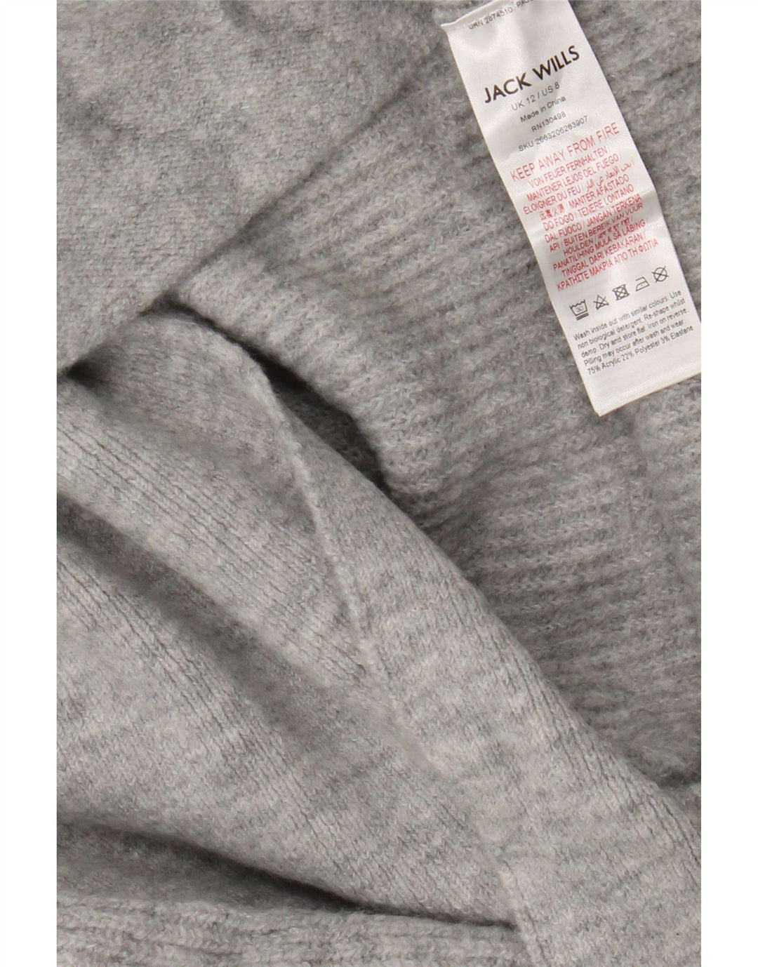Jack Wills Pull cardigan long surdimensionné pour femme Gris moyen UK 12
