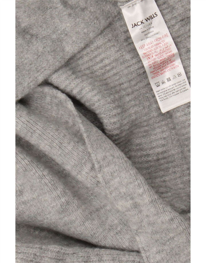 Jack Wills Pull cardigan long surdimensionné pour femme Gris moyen UK 12