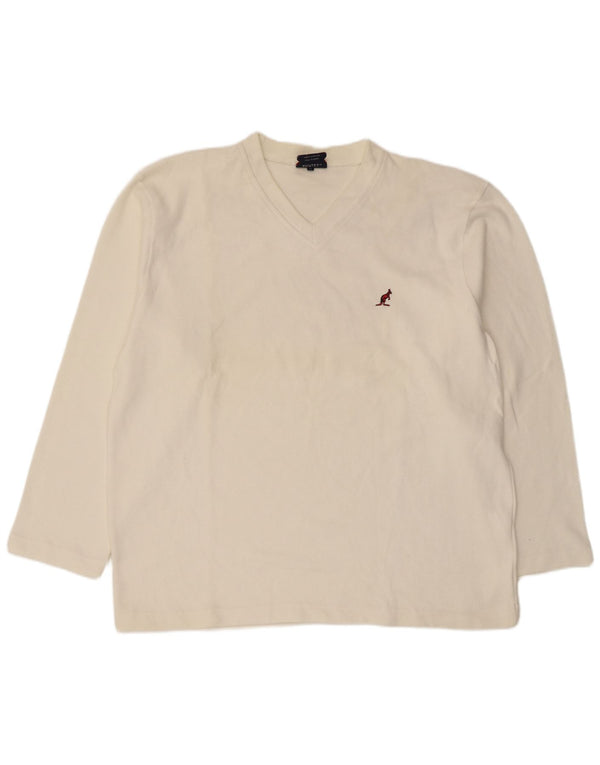 AUSTRALIAN L'ALPINA Pull col V pour homme IT 56 2XL Blanc Coton