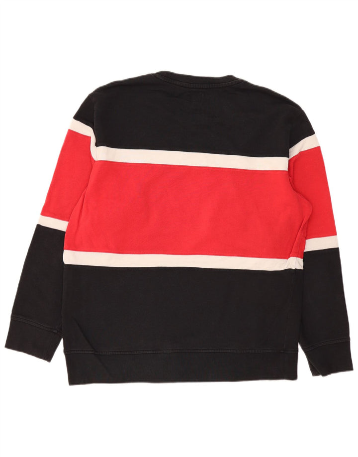 Levi's Graphic Sweatshirt Jumper Large Homme Noir Colorblock Coton