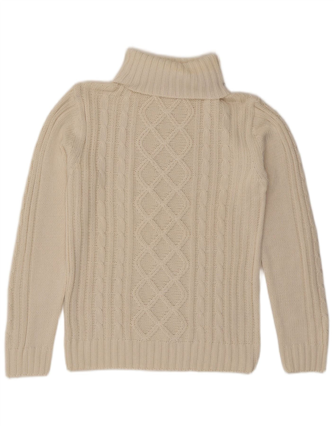 ESMARA Pull col roulé pour femme UK 14 en coton blanc cassé moyen