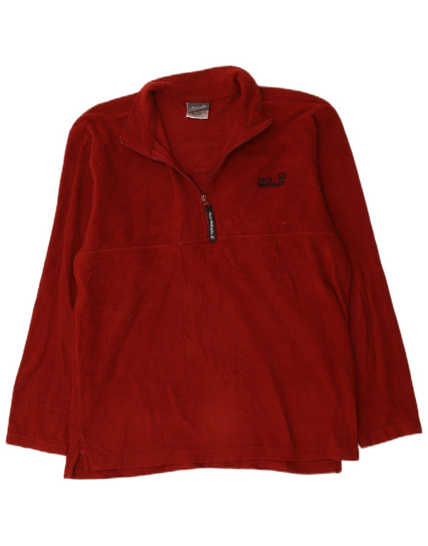 Jack Wolfskin Pull polaire à col zippé pour homme UK 40/42 Large Bordeaux Polyester