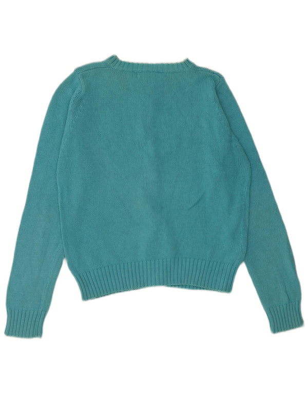 Zara Womens Crop Cardigan Sweater UK 14 Grand Bleu Coton