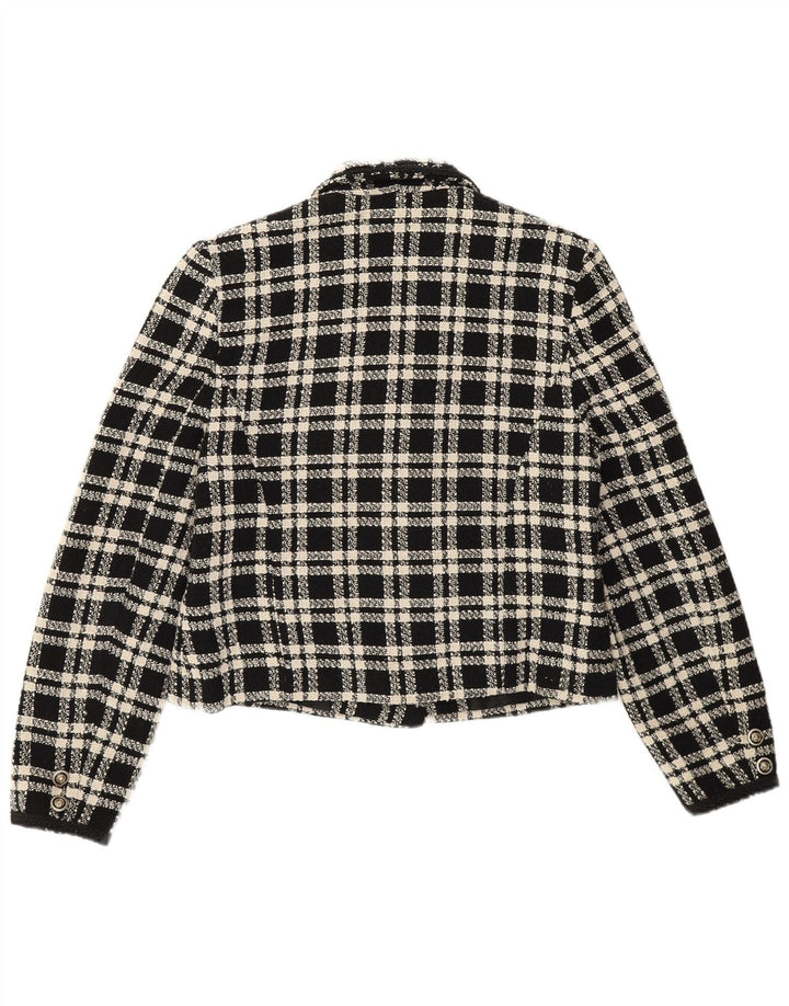 Yessica Veste Blazer Double Boutonnage Femme EU 40 Laine à Carreaux Noir Moyen