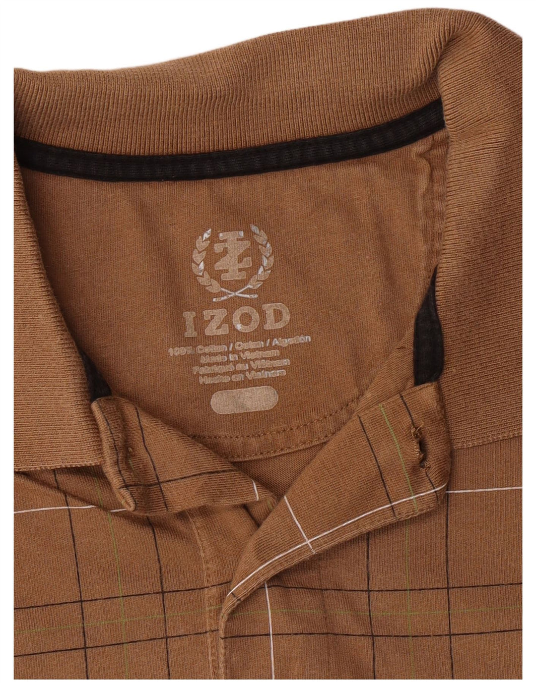 Izod Polo Homme Marron Moyen Coton Géométrique