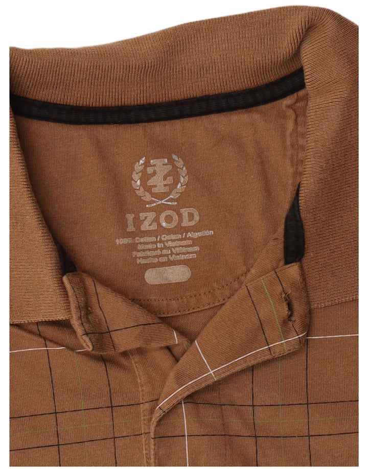 Izod Polo Homme Marron Moyen Coton Géométrique