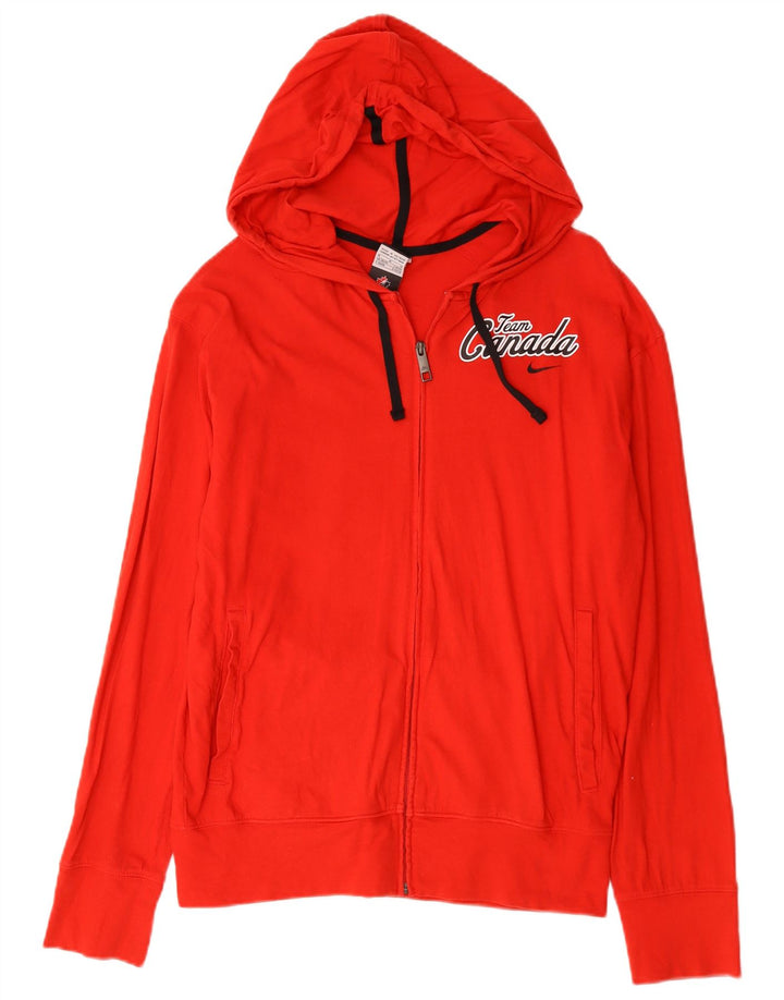 Nike Homme Sweat à Capuche Zippé Canada Graphic Coton Rouge Moyen
