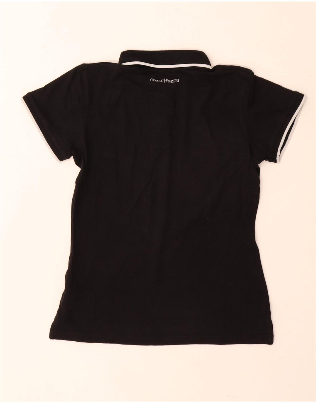 Cesare Paciotti Polo Femme UK 12 Coton Noir Moyen