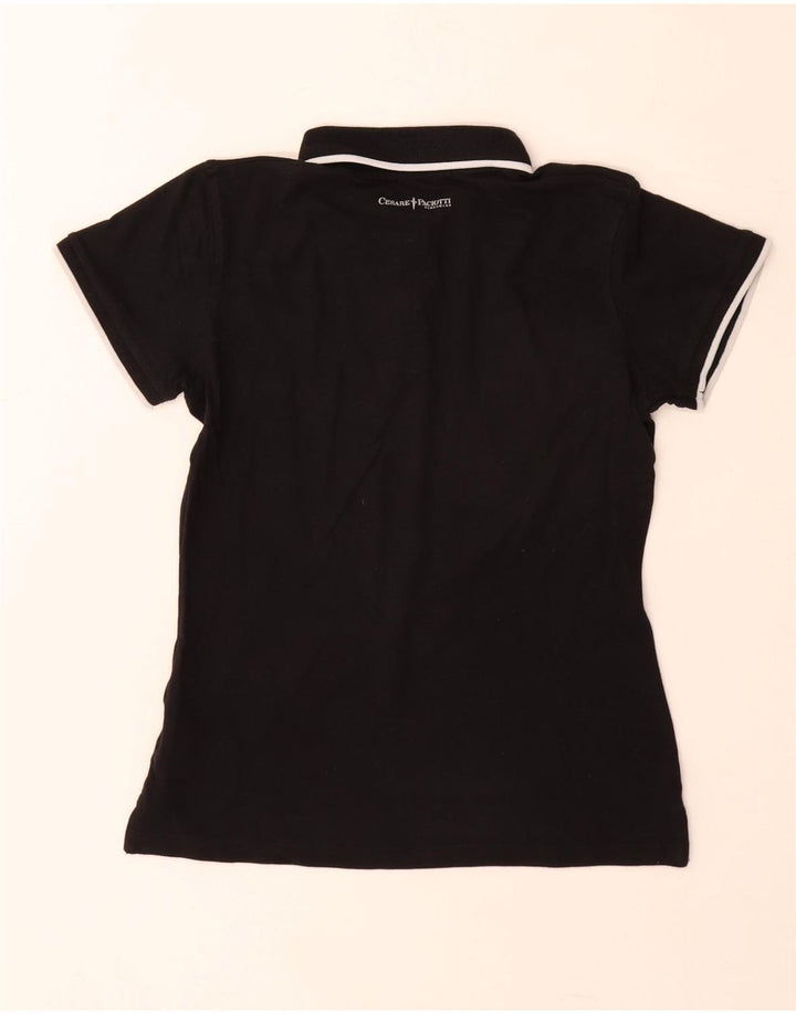 Cesare Paciotti Polo Femme UK 12 Coton Noir Moyen