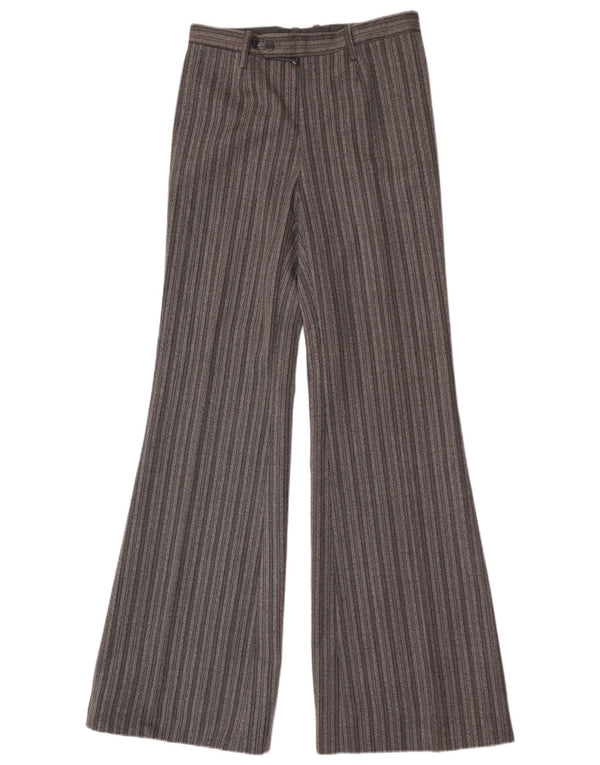Pantalon décontracté évasé Vintage pour hommes W28 L34 gris rayé