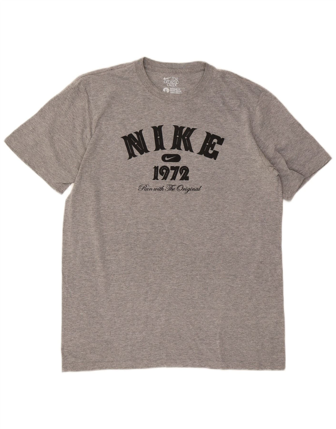 Nike T-shirt graphique coupe classique pour homme, grand, gris moucheté