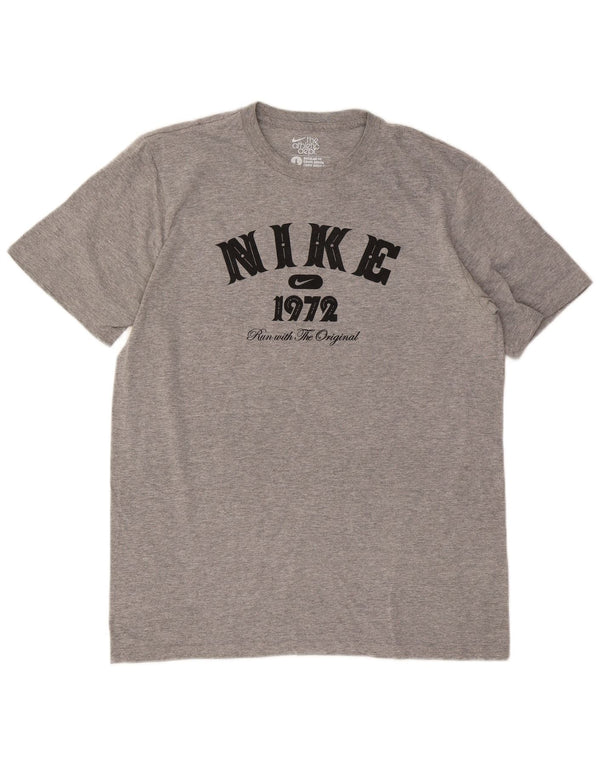 Nike T-shirt graphique coupe classique pour homme, grand, gris moucheté