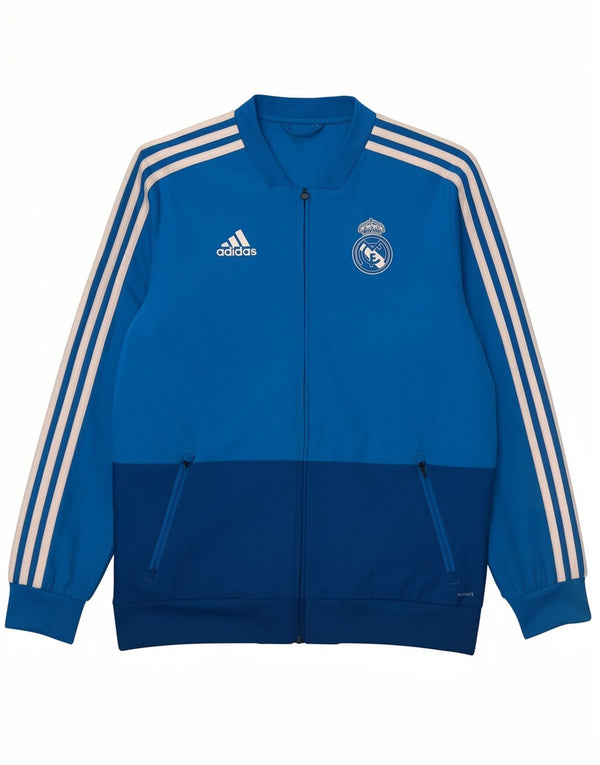 Adidas Veste de Survêtement Real Madrid Garçon 15-16 Ans Bleu Sport