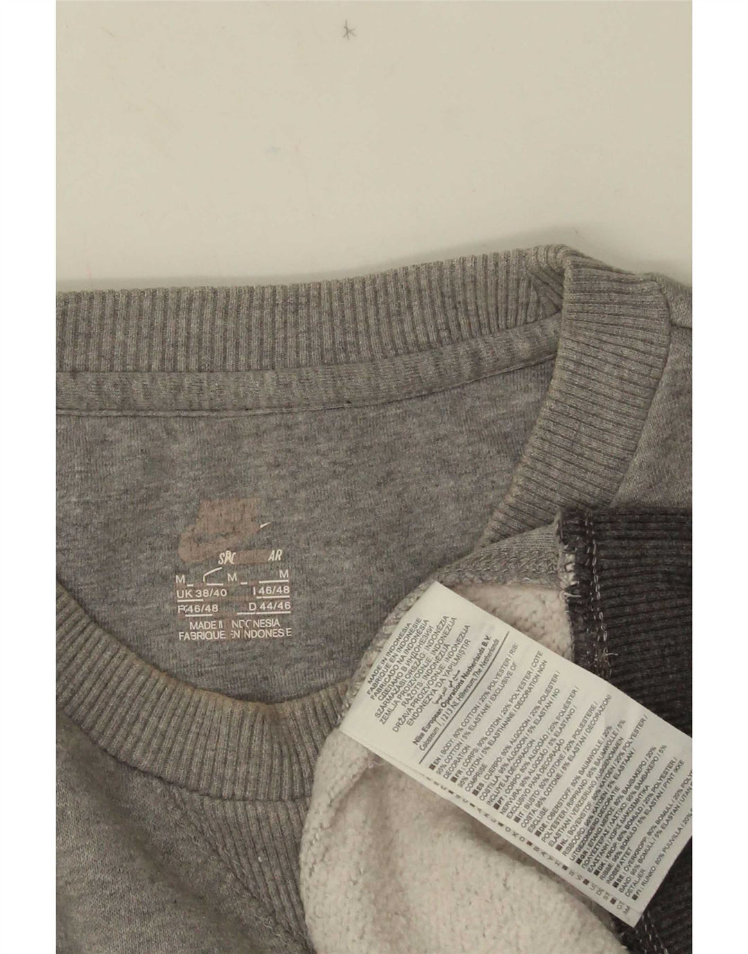 Nike Sweat-shirt pour homme UK 38/40 Gris moyen chiné en coton