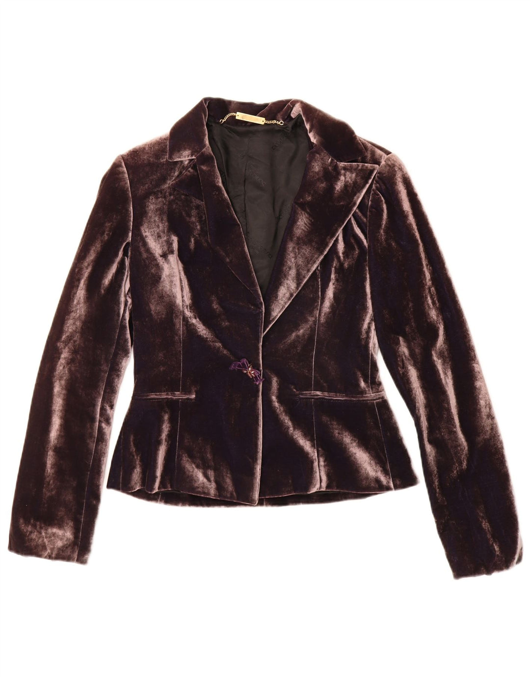 Sonia Fortuna Veste blazer en velours à 1 bouton pour femme IT 42 Violet moyen