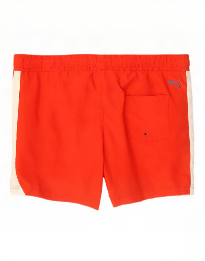 Puma Short de Bain Graphique Homme Large Orange Colorblock Polyester