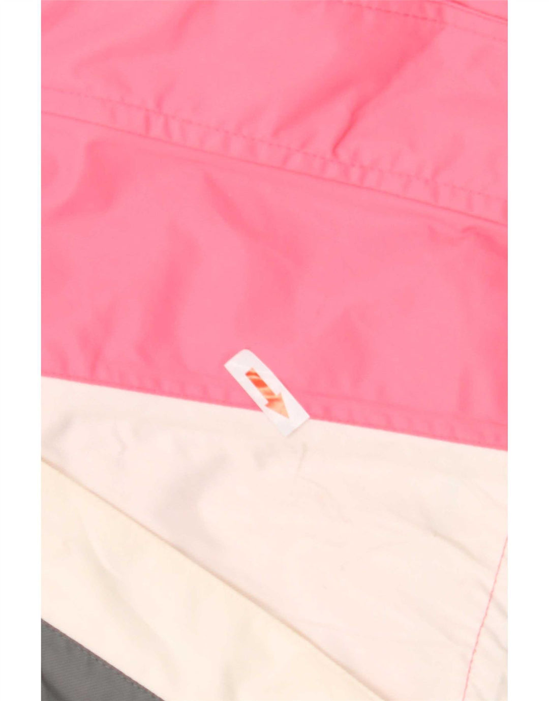 Veste de ski à capuche femme vintage UK 12 Medium Pink Colourblock Polyamide