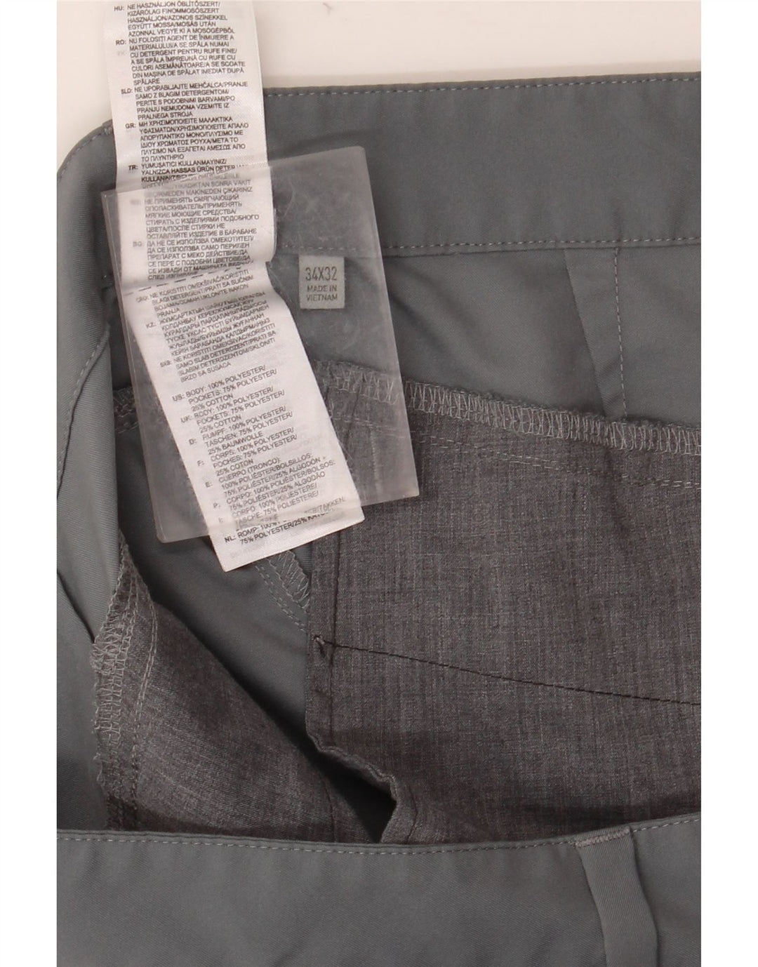 ADIDAS Pantalon Chino Slim Homme W34 L32 Gris Polyester