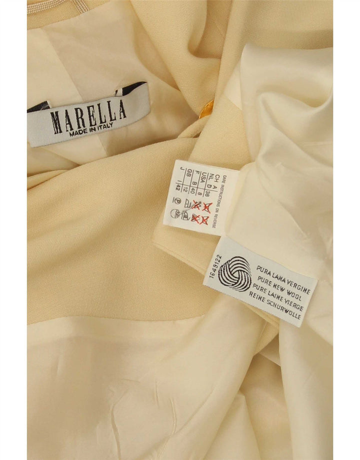 Marella Veste blazer à 1 bouton pour femme UK 12 Jaune moyen Laine vierge