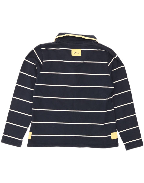 Joules Womens Zip Neck Sweatshirt Jumper UK 16 Large Bleu Marine Rayé