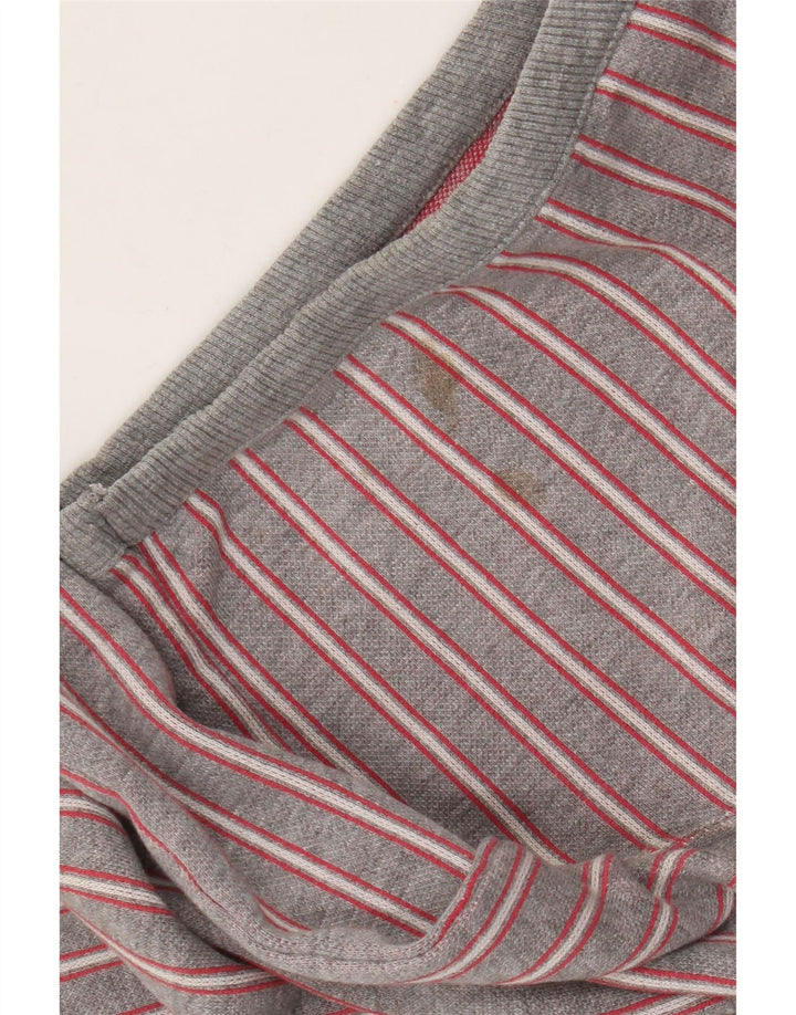 Mustang T-Shirt Homme Top XL Gris Rayé Coton