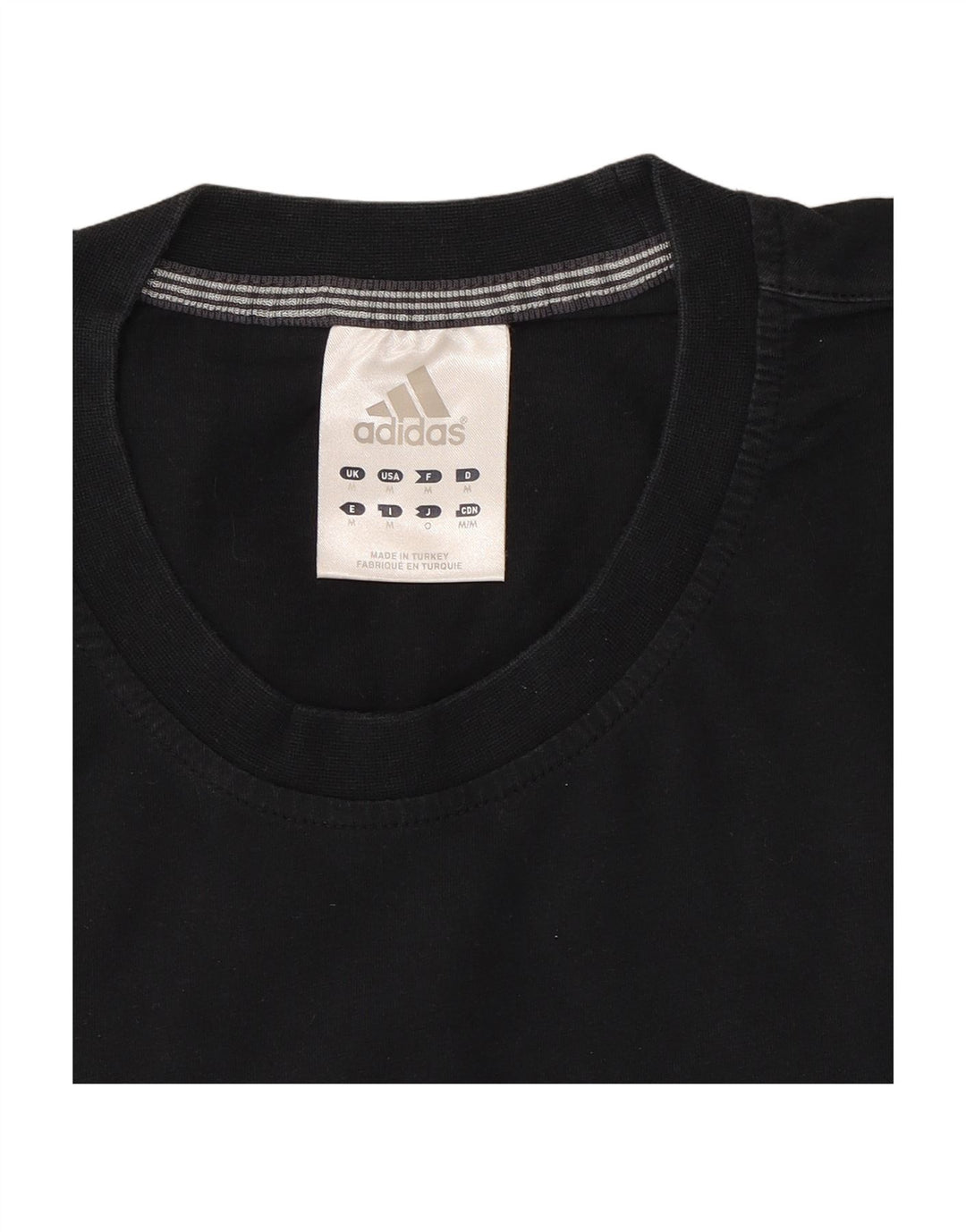 ADIDAS Mens T-Shirt Top Medium Black Cotton