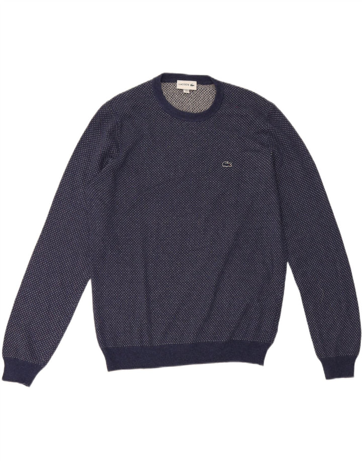 Lacoste Mens Crew Neck Jumper Pull Taille 5 Grande Laine Bleu Marine