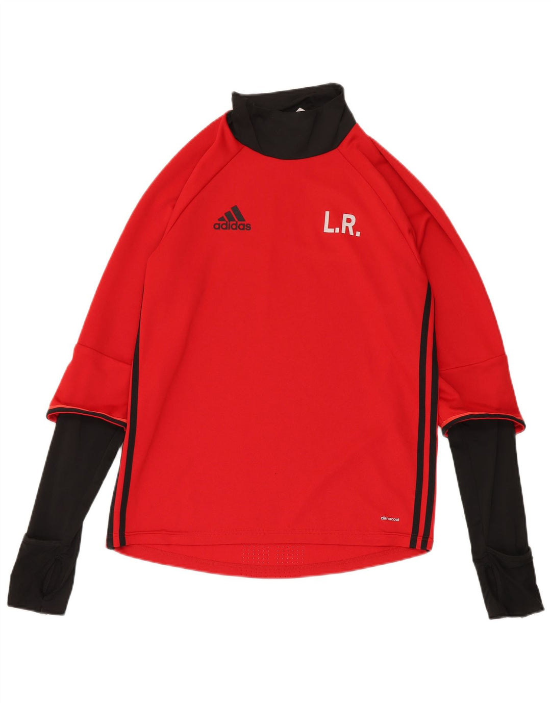Adidas Haut graphique à manches longues pour hommes en polyester rouge moyen