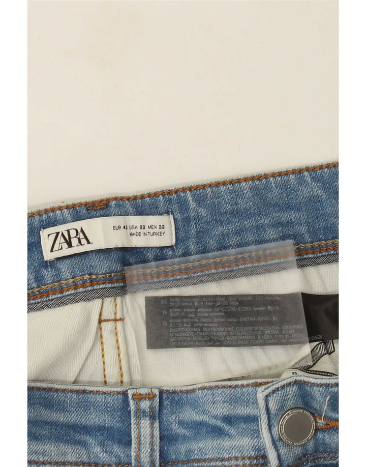 Zara Jean Slim Homme EU 42 Large W32 L30 Bleu Coton