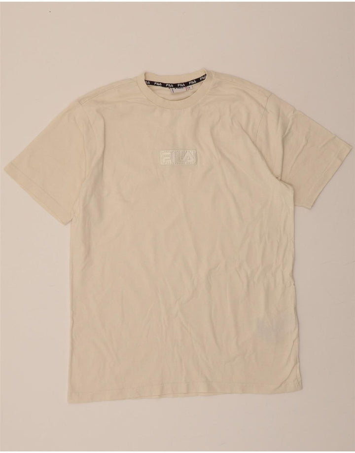 FILA Mens T-Shirt Top Large Off White Cotton Vintage Fila and Second-Hand Fila from Messina Hembry 