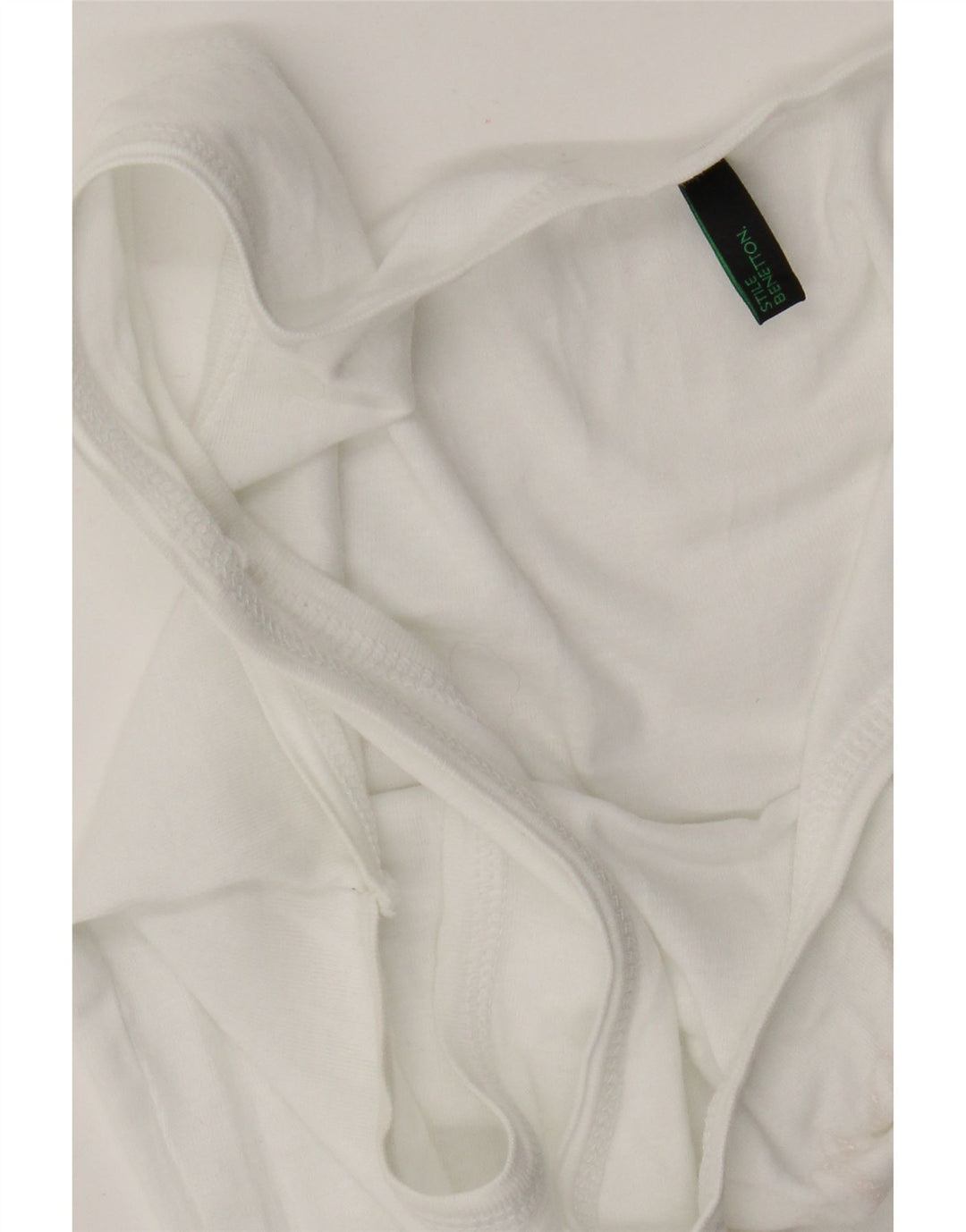 Benetton Débardeur Graphique Femme UK 6 XS Blanc