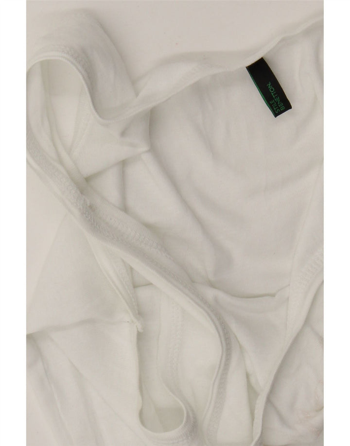 Benetton Débardeur Graphique Femme UK 6 XS Blanc
