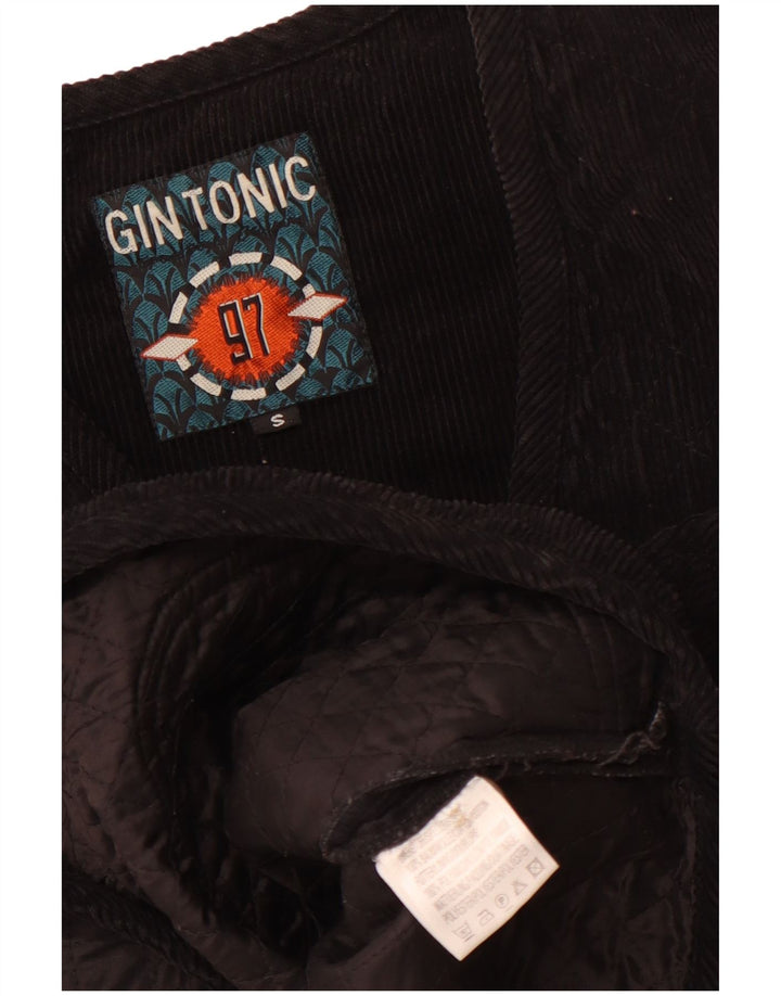 GIN TONIC Gilet matelassé en velours côtelé pour homme UK 36 Petit coton noir