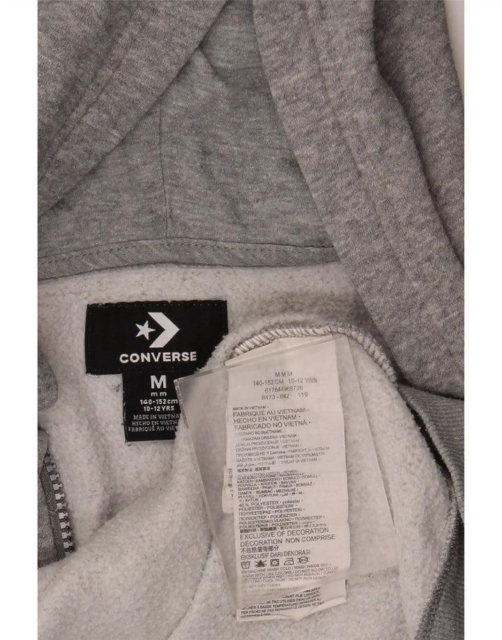 Converse Sweat à capuche zippé pour garçon 10-11 ans Gris moyen chiné en coton