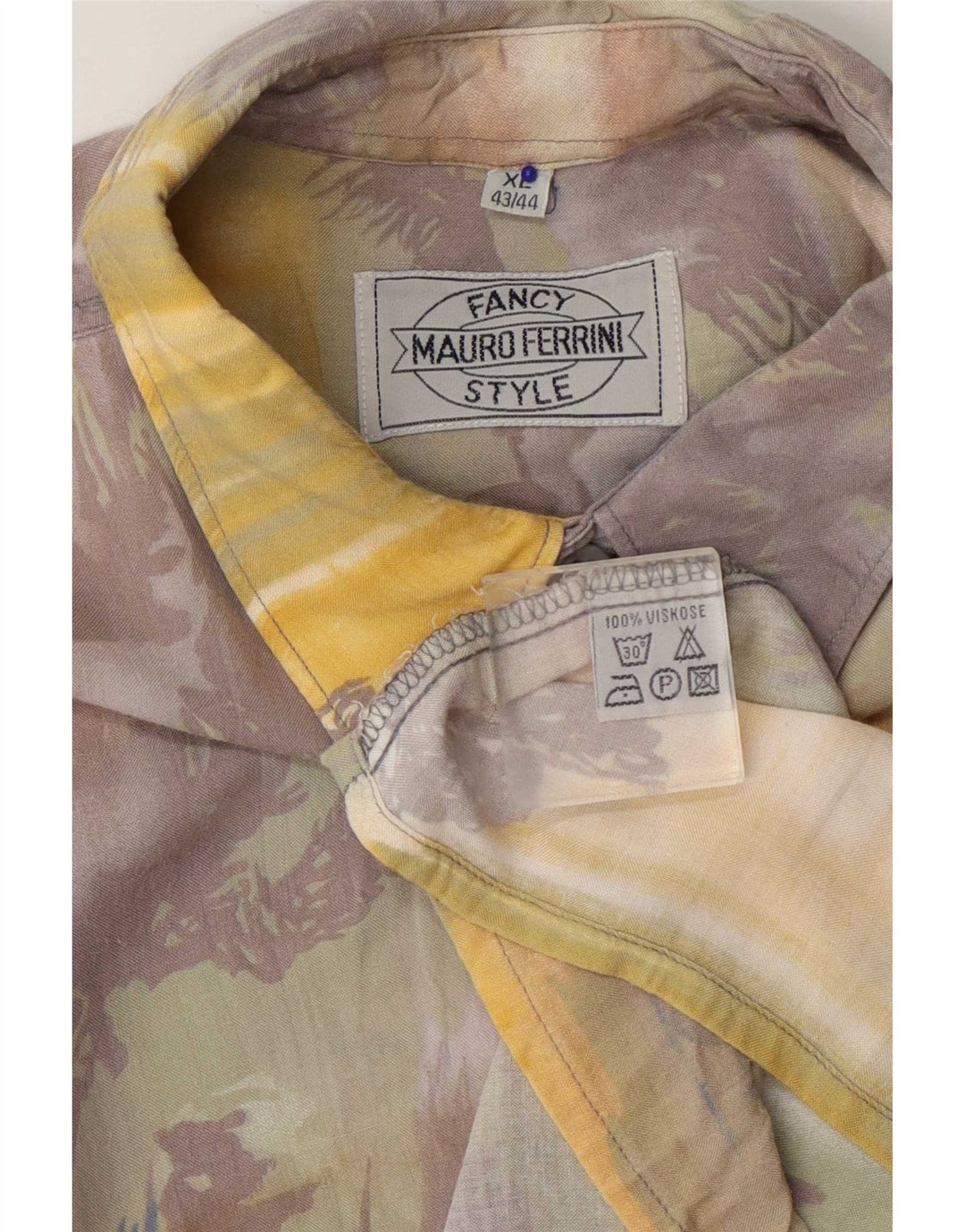 Mauro Ferrini Chemise à motif abstrait pour homme Taille 43/44 XL Multicolore