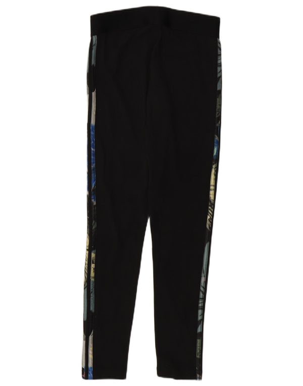 ADIDAS Leggings graphiques pour femmes UK 8/10 petit noir floral