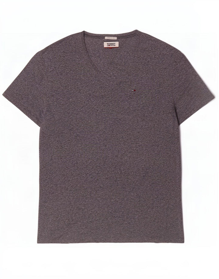 Tommy Hilfiger T-Shirt Coupe Régulière Homme XL Gris Moucheté Polyester
