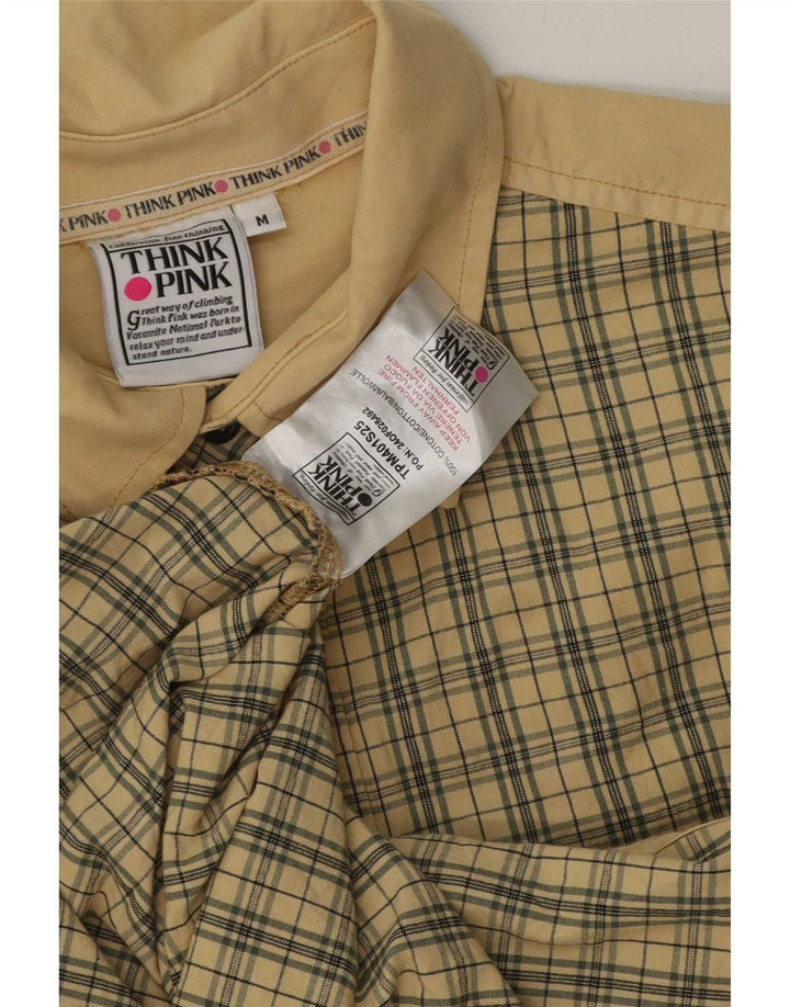 Think Pink Chemise Homme Coton Beige Moyen à Carreaux