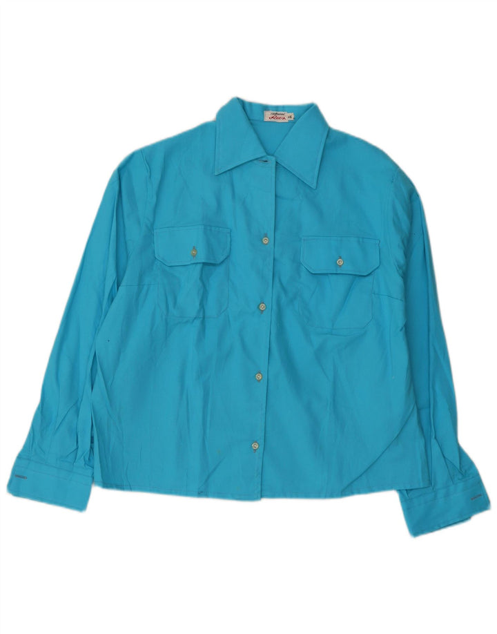 Chemise Femme Vintage IT 46 Grand Bleu
