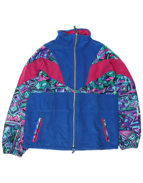 Terinda Veste de survêtement surdimensionnée pour femme UK 14 Bleu moyen géométrique