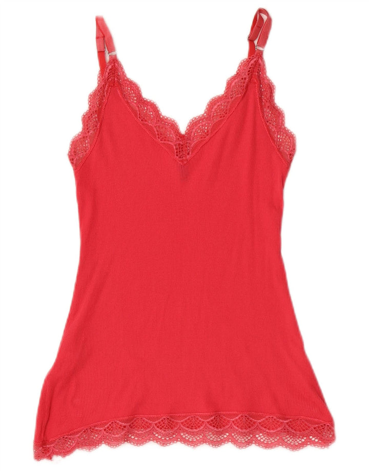 Benetton Femme Cami Top UK 8 Small Rose Coton