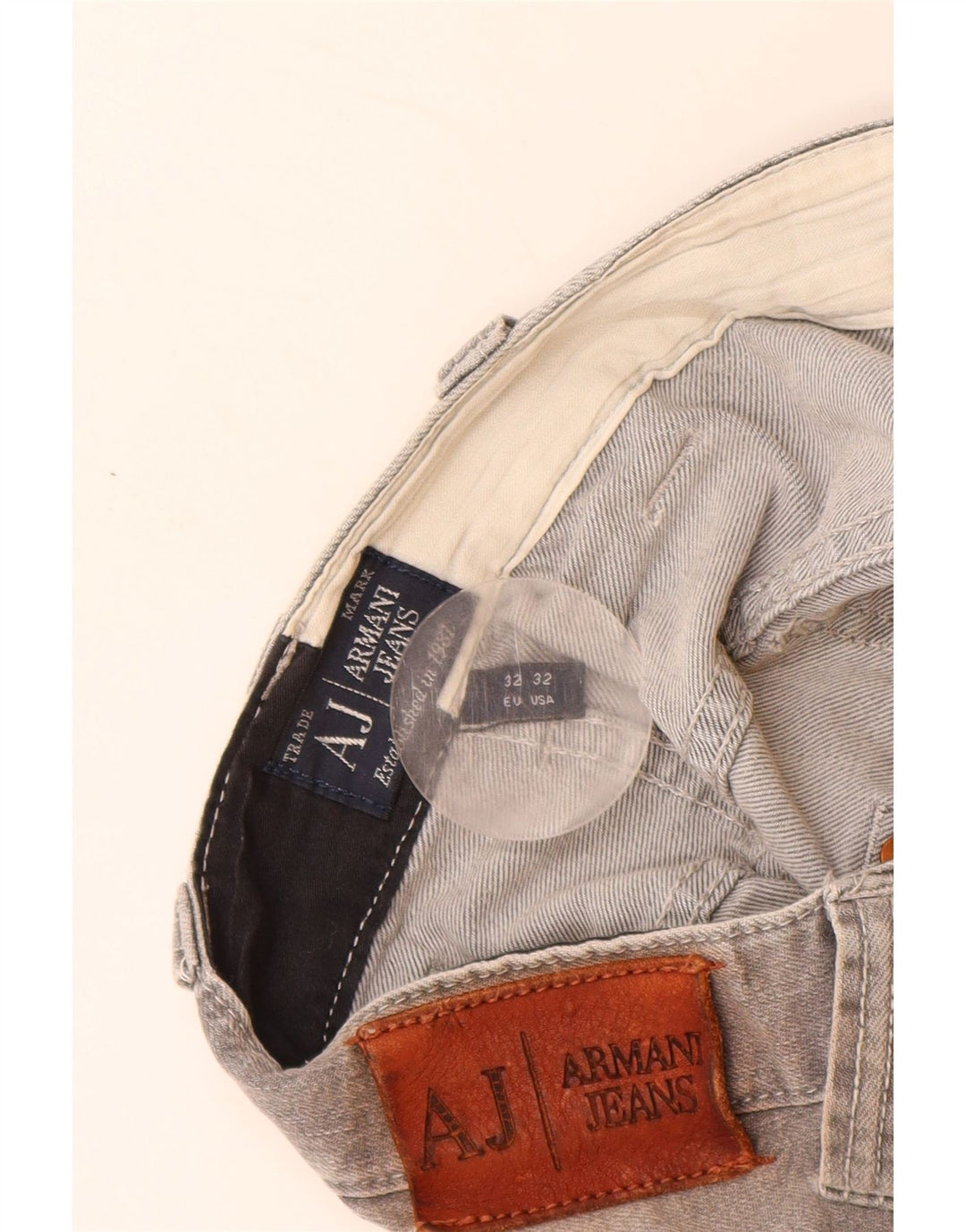 ARMANI Jean Slim Homme W32 L33 Gris Coton