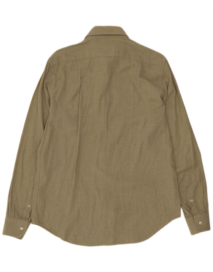 Les Copains Chemise Regular Fit Homme Taille 15 1/2 40 Coton Vert Moyen