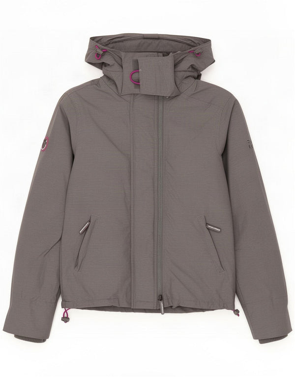 Superdry Veste coupe-vent à capuche Windcheater pour femme UK 10 Small Gris