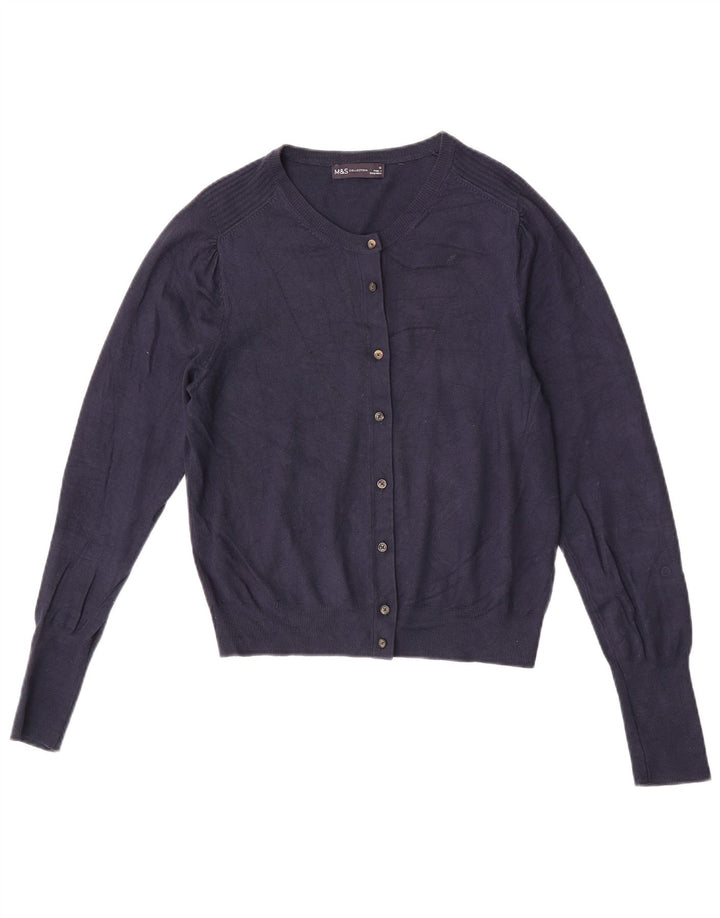Marks & Spencer Cardigan pour femme en viscose bleu marine moyen UK 12