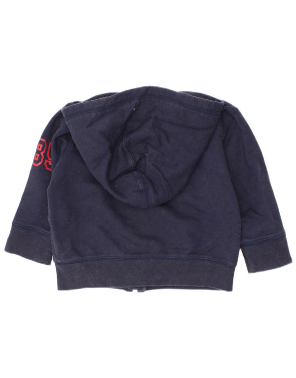 Tommy Hilfiger Pull à capuche zippé graphique pour bébé garçon 9-12 mois Bleu marine