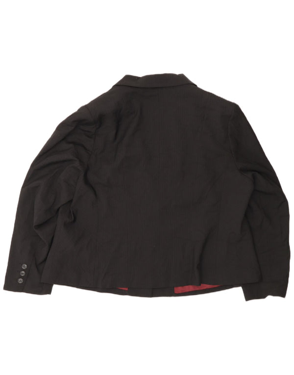 Marks & Spencer Veste blazer autographe pour femme UK 20 2XL Noir à fines rayures
