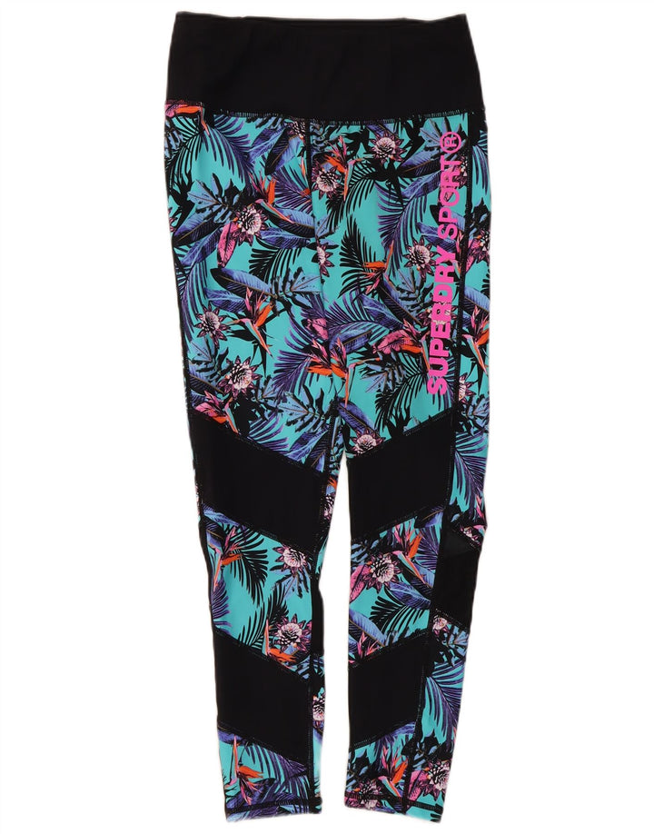 Superdry Legging court graphique pour femme UK 12 Medium Multicolore Floral